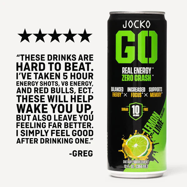 JOCKO GO ENERGY DRINK - LEMON LIME (12-PACK)
