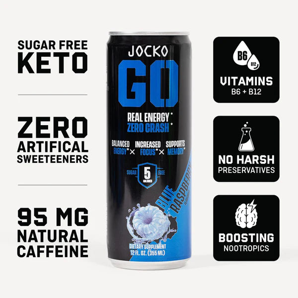 JOCKO GO ENERGY DRINK - BLUE RASPBERRY (12-PACK)