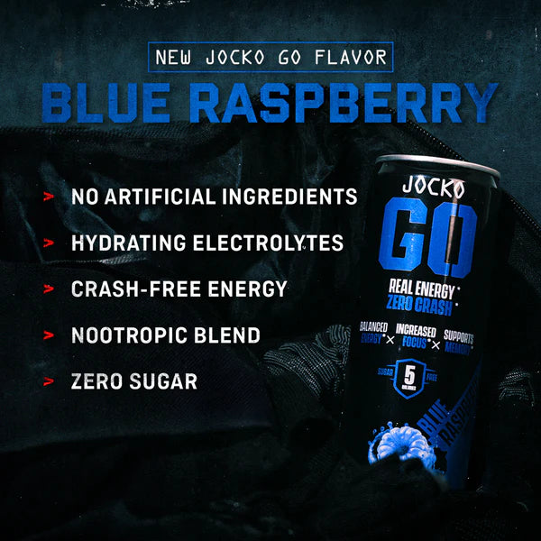 JOCKO GO ENERGY DRINK - BLUE RASPBERRY (12-PACK)