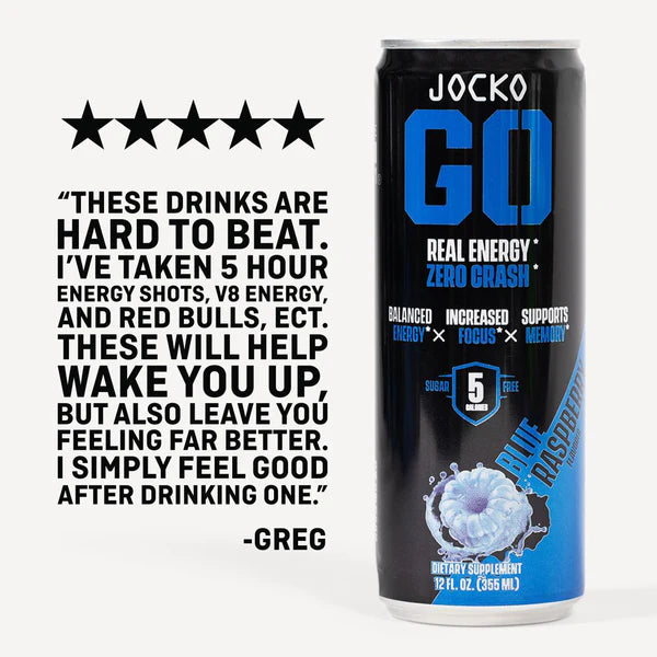 JOCKO GO ENERGY DRINK - BLUE RASPBERRY (12-PACK)