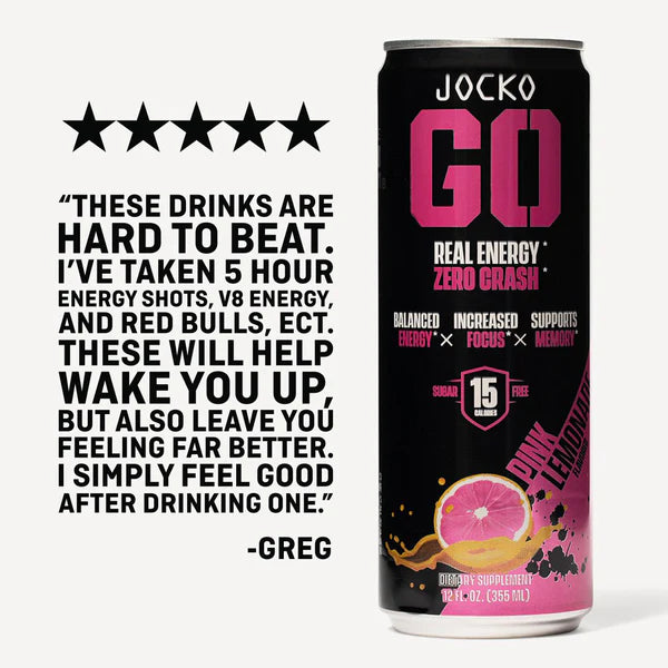 JOCKO GO ENERGY DRINK - PINK LEMONADE (12-PACK)