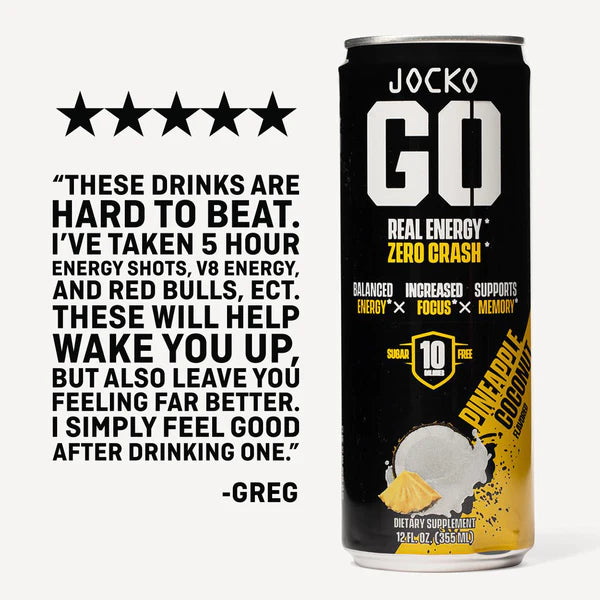 JOCKO GO ENERGY DRINK - PINEAPPLE COCONUT (12-PACK)