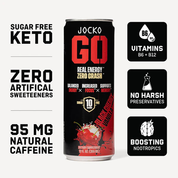 JOCKO GO ENERGY DRINK - BLACK CHERRY VANILLA (12-PACK)