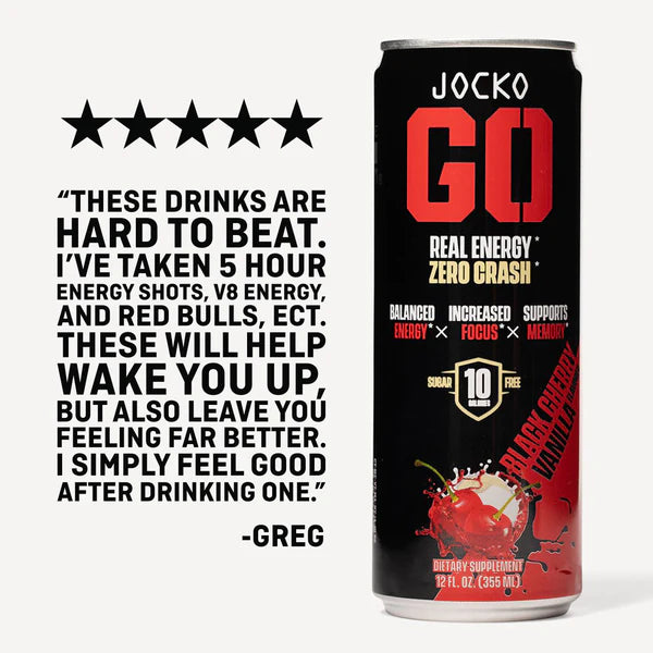 JOCKO GO ENERGY DRINK - BLACK CHERRY VANILLA (12-PACK)
