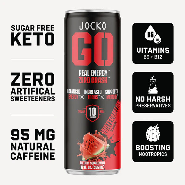 JOCKO GO ENERGY DRINK - WATERMELON (12-PACK)