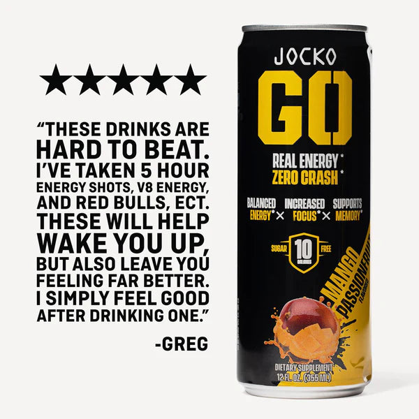 JOCKO GO ENERGY DRINK - MANGO PASSIONFRUIT (12-PACK)